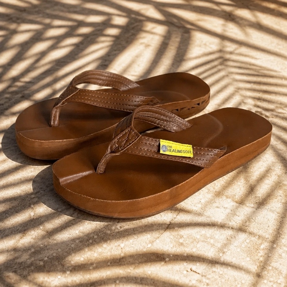 The Healing Sole Original Brown Orthopedic Recovery Flip Flop Sandals Womens W7